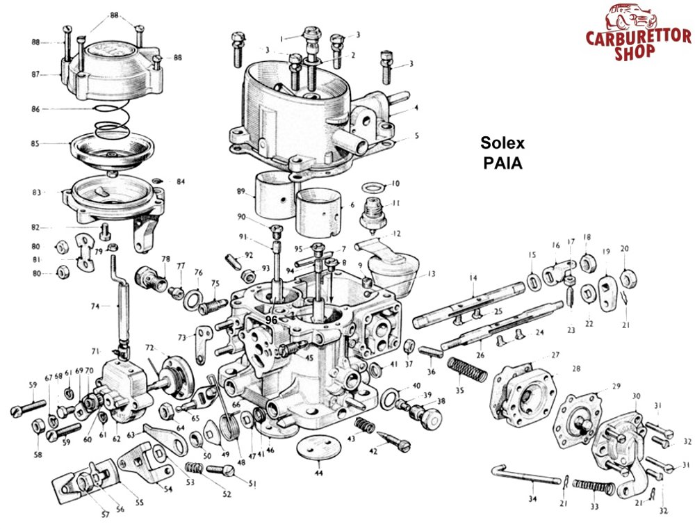 32 Paia Solex Carburateur Ressort 2 Niveau Unterdruckmembrane.diaphragm Return 